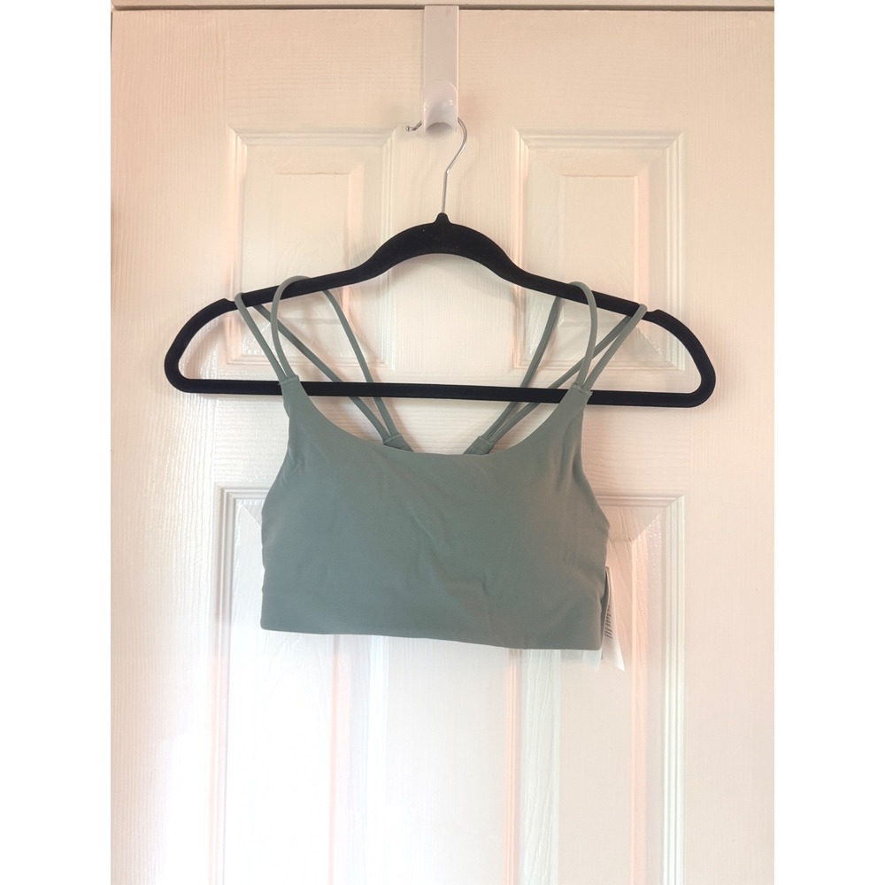 Spanx Be Zero Impact Bra Fennel Green XS Low Impact Yoga Strappy Sports Bra NEW